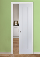 White Primed Newark Textured Pocket FD30 Fire Door Kit