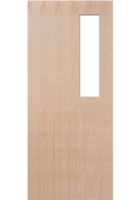 CLEARANCE - GO6 Plywood Flush FD30 Fire Door - Sandblasted GWPP Glazing