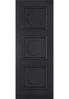 Black Antwerp 3 Panel FD30 Fire Door