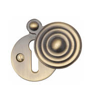 Standard Reeded Covered Escutcheon - Antique Brass