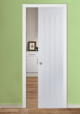 White Primed Newark Textured Pocket Door Kit