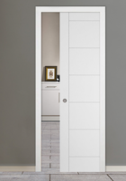 White Primed Ladder Pocket Door Kit