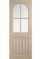 Blonde Oak Mexicano 4 Light Arched Square Top Clear Bevelled Glazed