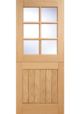 Oak 6 Light Stable Bevelled Double Glazed